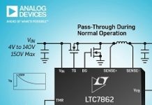 ADI切換開關湧浪抑制器針對150V瞬變提供保護