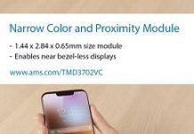 艾邁斯發布超薄距離/色彩感測器模組