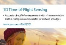 艾邁斯半導體推出全球最小的1D飛行時間感測器