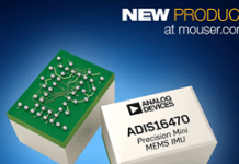 貿澤供應Analog Devices ADIS1647x迷你型工業IMU